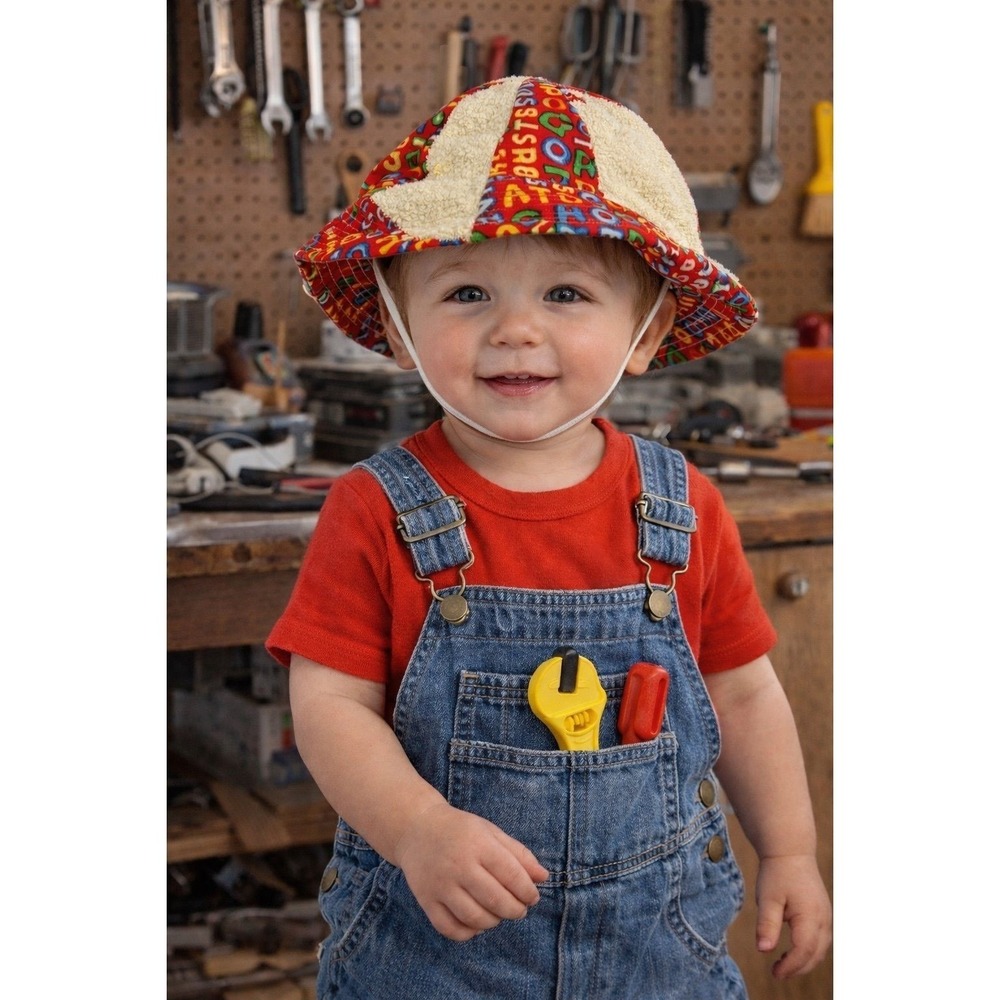 Vintage Nuts & Bolts Baby Hat